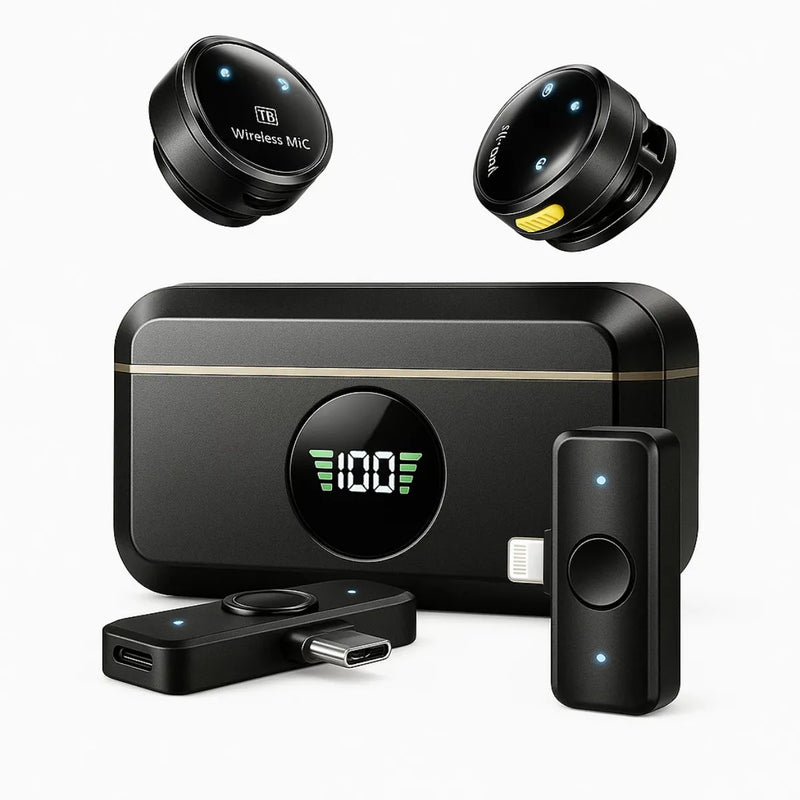 Mini Microfone De Lapela Sem Fio Profissional Magnético