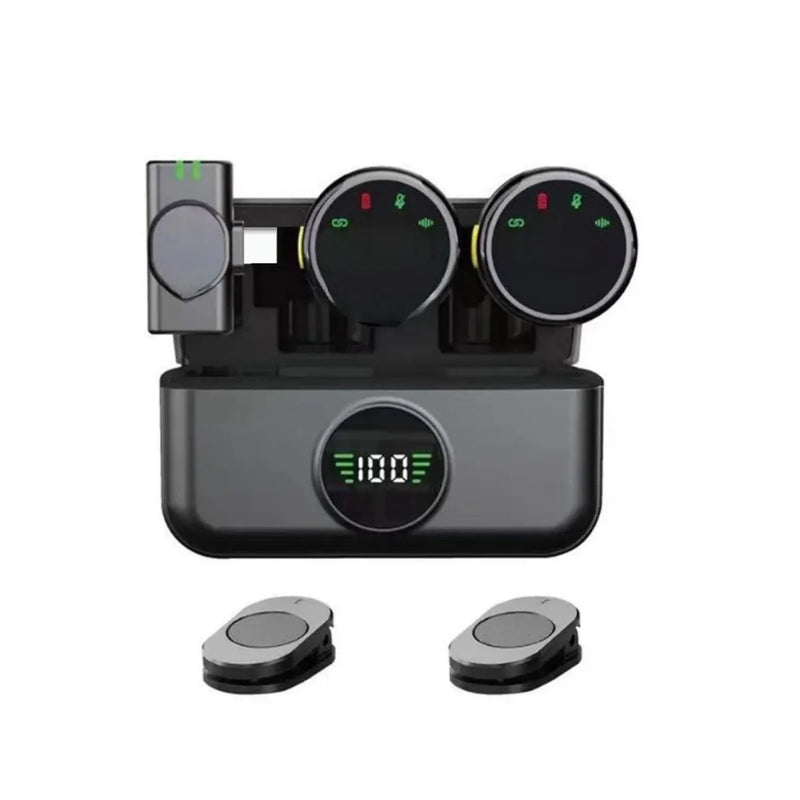 Mini Microfone De Lapela Sem Fio Profissional Magnético