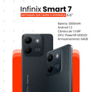 Infinix Smart 7  64GB 3RAM 4G 5000mAh Dual Camera 13MP Smartphone