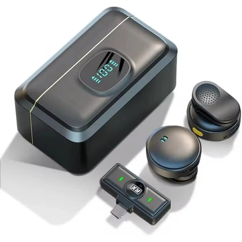 Mini Microfone De Lapela Sem Fio Profissional Magnético