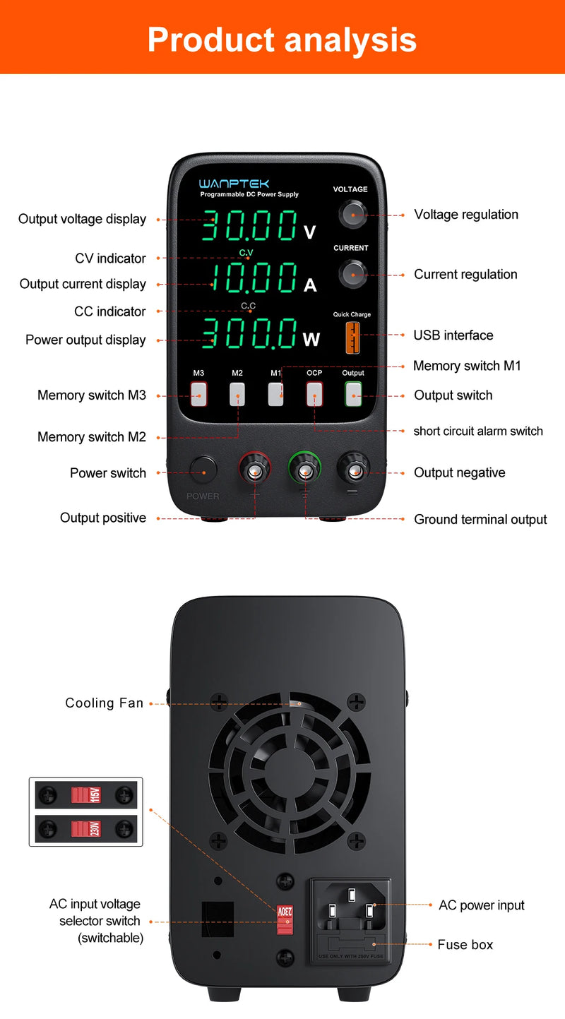 Estabilizador Digital 30V 10A LED