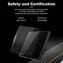 Interruptor Inteligente WiFi Tuya com tecnologia Touch Panel Alexa/Google Home