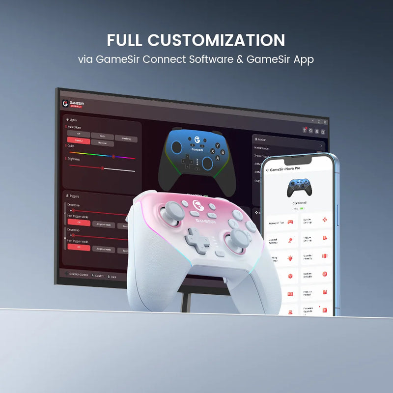 Controle GameSir Super Nova RGB Nintendo Switch 1,2, PC, Android, iOS, Steam