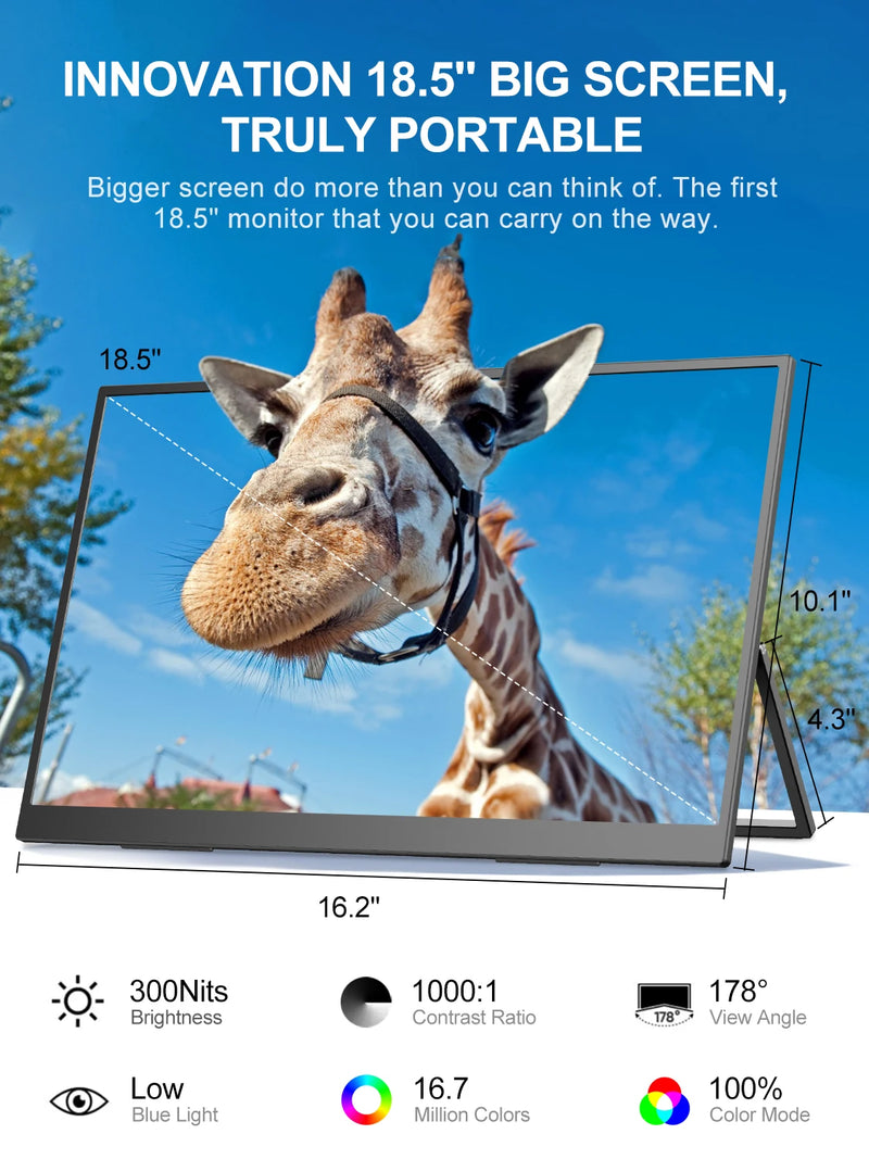 Monitor Portatil 18.5 Polegadas FHD HDR IPS