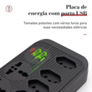 Extensão de Energia em Régua 100-220V,10A