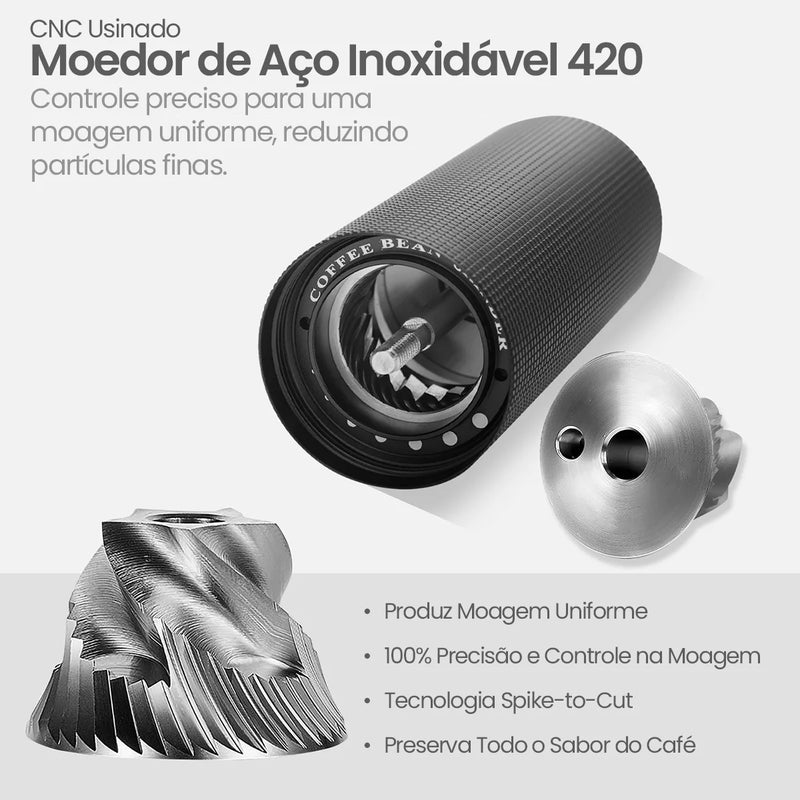 Moedor de Café Profissional Expresso Manual 20g