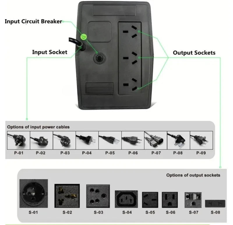 Mini Estabilizador de Energia USP 450VA 650VA 850VA 1000VA 1200VA