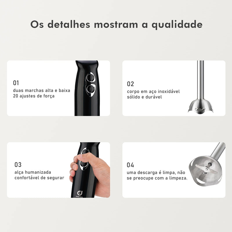 Mini Processador de Alimentos Mixer Portátil Elétrico 127V