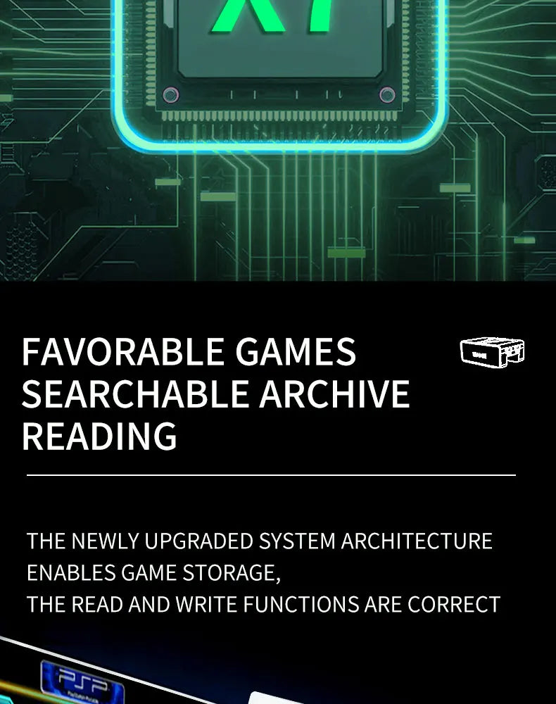 Console de Jogos X7 128G 256G 4K LPDDR4