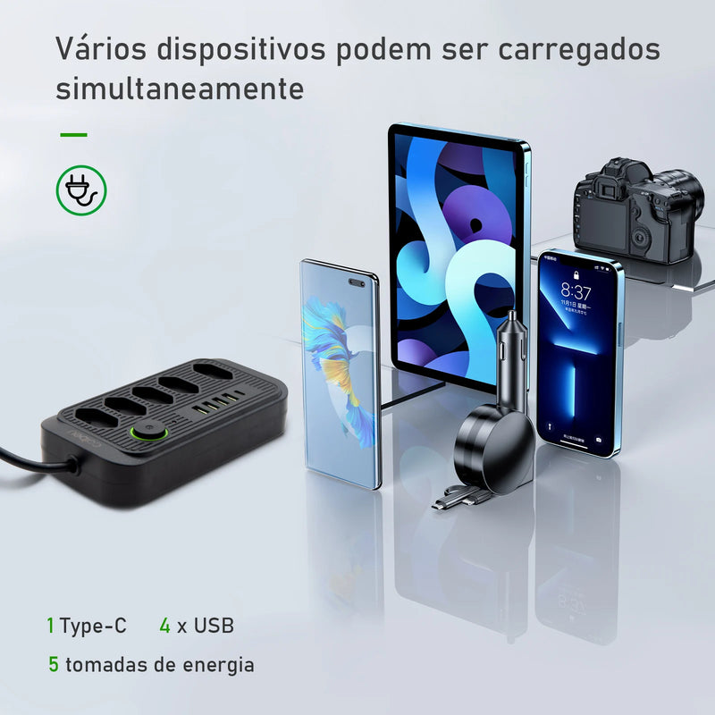 Extensão de Energia em Régua 100-220V,10A