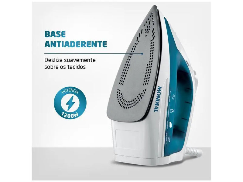 Ferro de Passar Mondial F-32 Azul e Branco- 110V