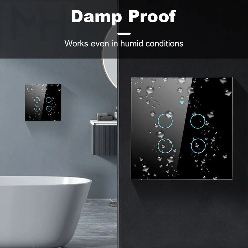 Interruptor Inteligente WiFi Tuya com tecnologia Touch Panel Alexa/Google Home