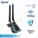 AX200 PCIE Cartão Adaptador de Wifi Bluetooth5.2 Dual Band 2.4G/5Ghz 2974Mbps