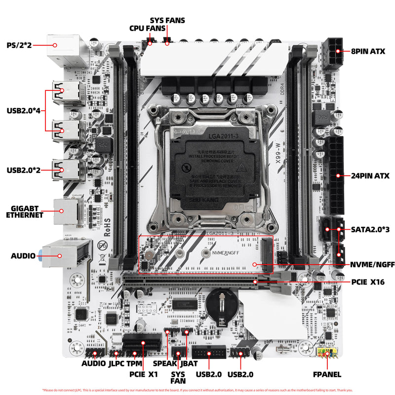 Kit Placa Mae ZSUS X99-W  LGA2011-3 Xeon 16GB DDR4