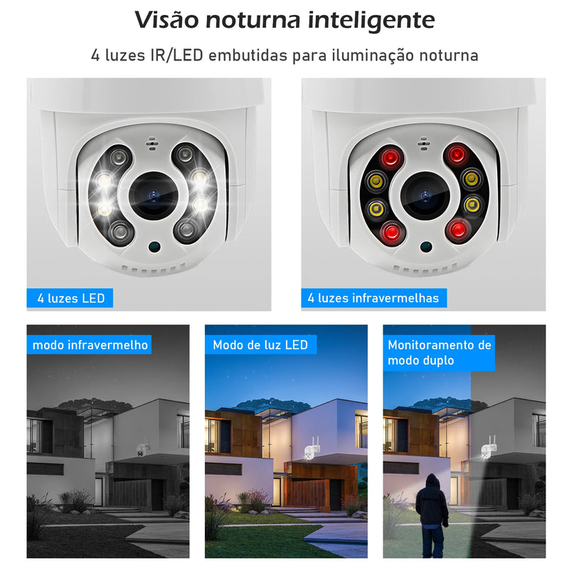 Câmera de Segurança 4K Ultra HD Com Visão Noturna