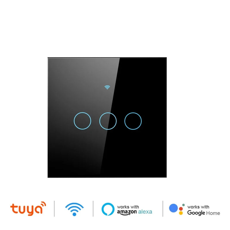 Interruptor Inteligente WiFi Tuya com tecnologia Touch Panel Alexa/Google Home