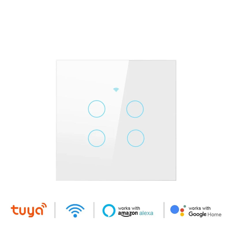 Interruptor Inteligente WiFi Tuya com tecnologia Touch Panel Alexa/Google Home
