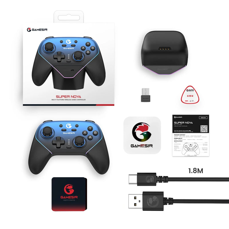Controle GameSir Super Nova RGB Nintendo Switch 1,2, PC, Android, iOS, Steam