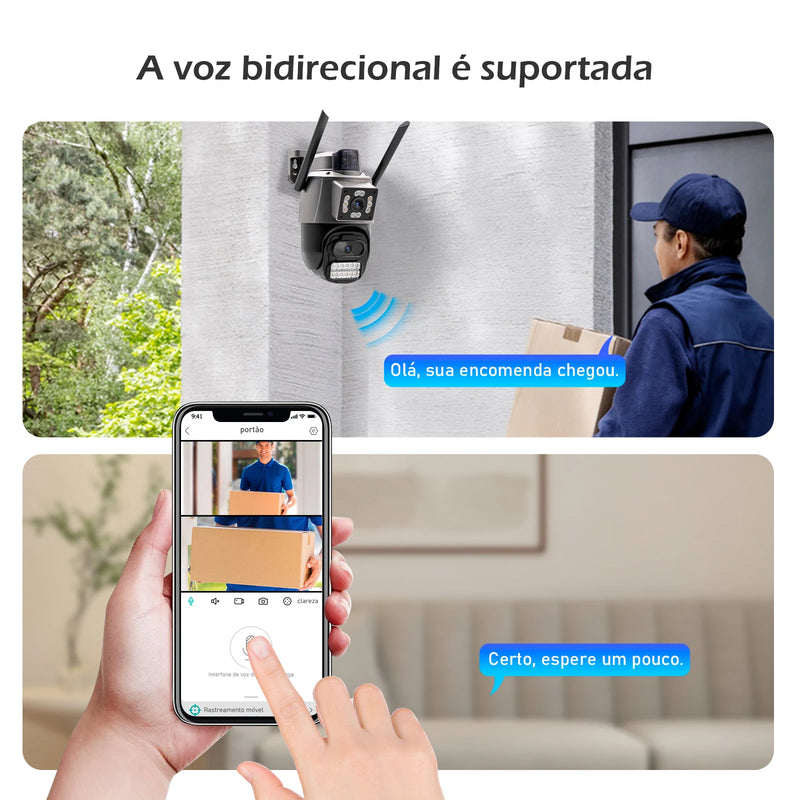 Câmera De Segurança 4K Wifi Externa 6MP Com Sensor de Presença E Visão Noturno