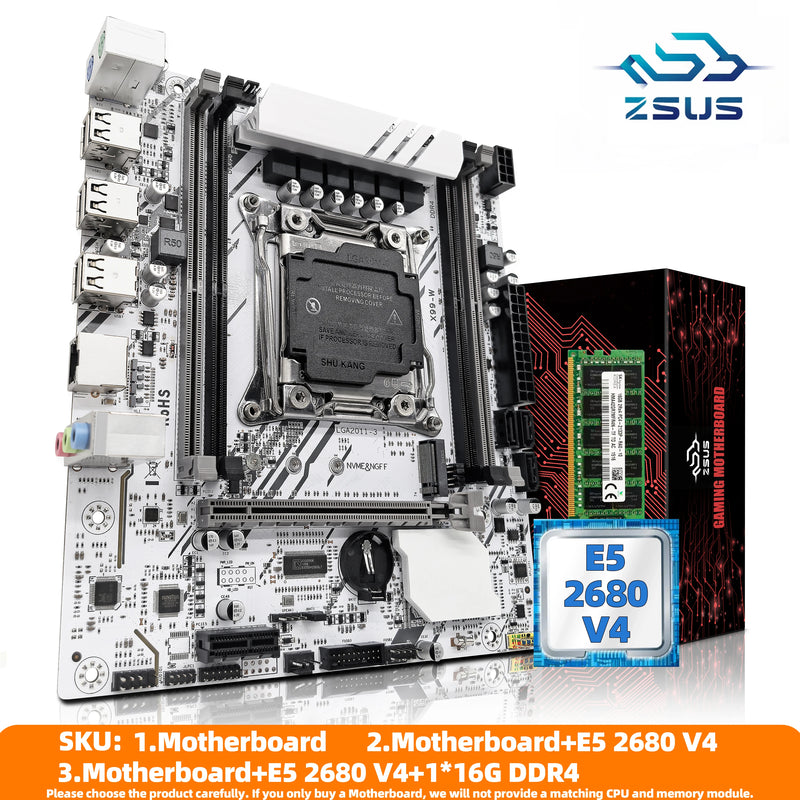 Kit Placa Mae ZSUS X99-W  LGA2011-3 Xeon 16GB DDR4