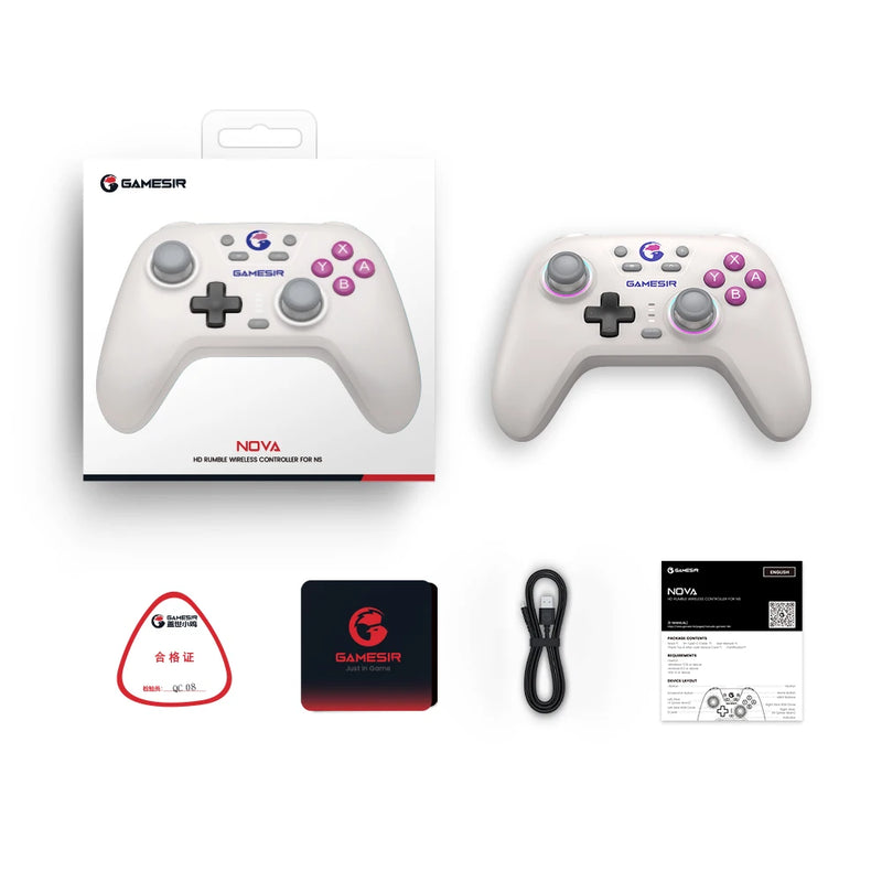 Controle GameSir RGB Bluetooth, 2.4G, Tipo C Nintendo Switch 1,2,PC,Android, iOS,