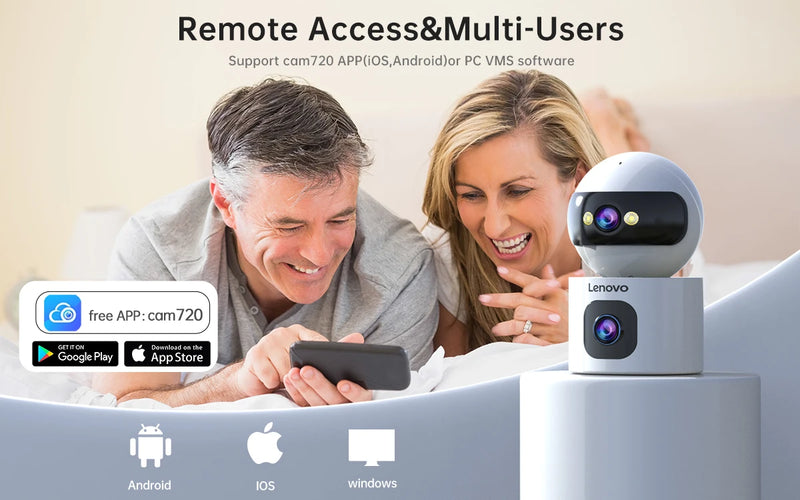 Câmera de Segurança com recursos de Baba Eletrônica Lenovo 4K 360 DUAS LENTES