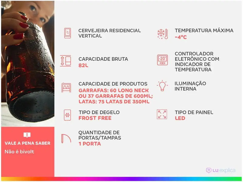 Cervejeira Consul Titanium 82L Display na porta -110V