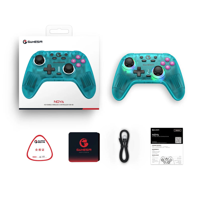 Controle GameSir RGB Bluetooth, 2.4G, Tipo C Nintendo Switch 1,2,PC,Android, iOS,