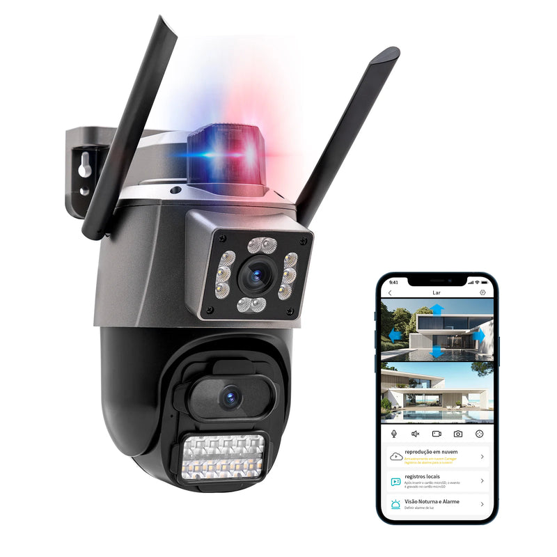 Câmera De Segurança 4K Wifi Externa 6MP Com Sensor de Presença E Visão Noturno