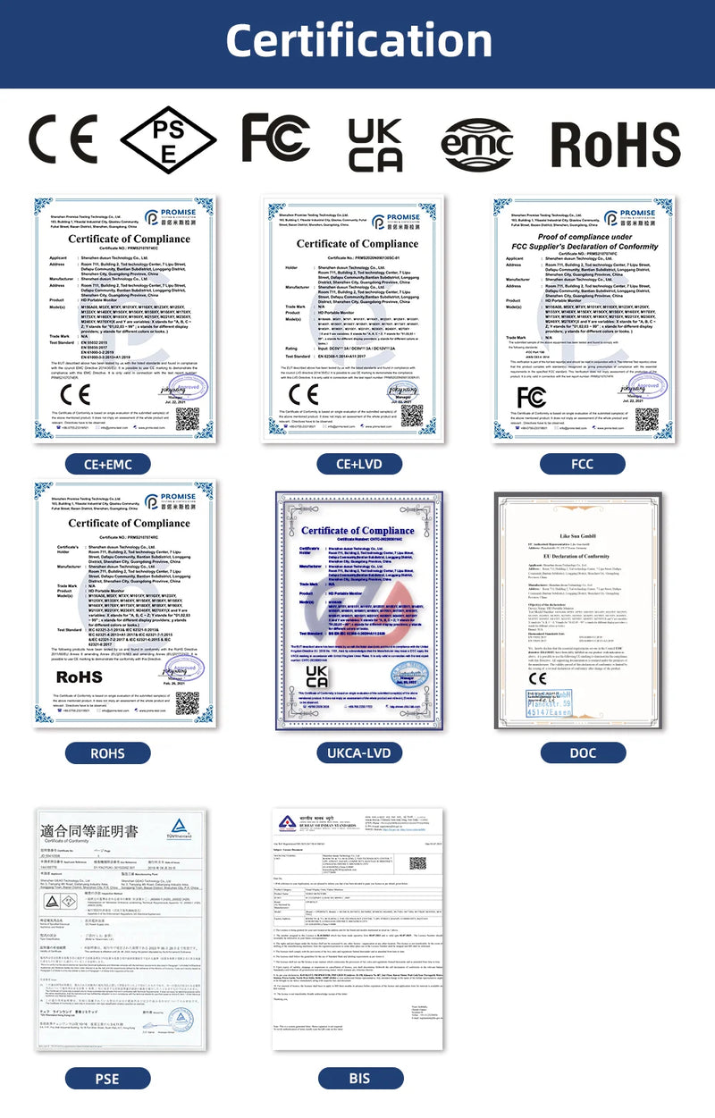Monitor Portatil 18.5 Polegadas FHD HDR IPS