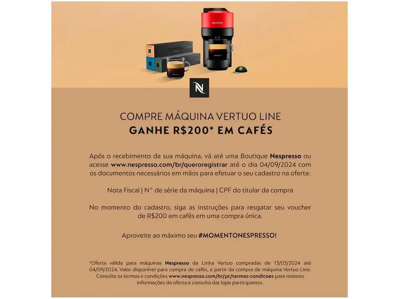 Cafeteira NesPresso Vertuo Preta 110V