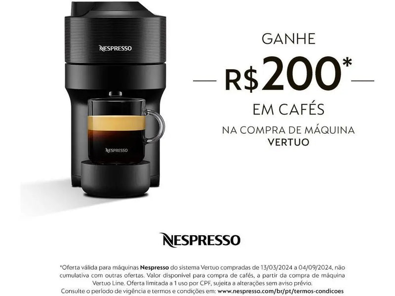 Cafeteira NesPresso Vertuo Preta 110V