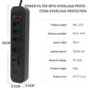 Extensão de Energia em Régua 100-220V,10A