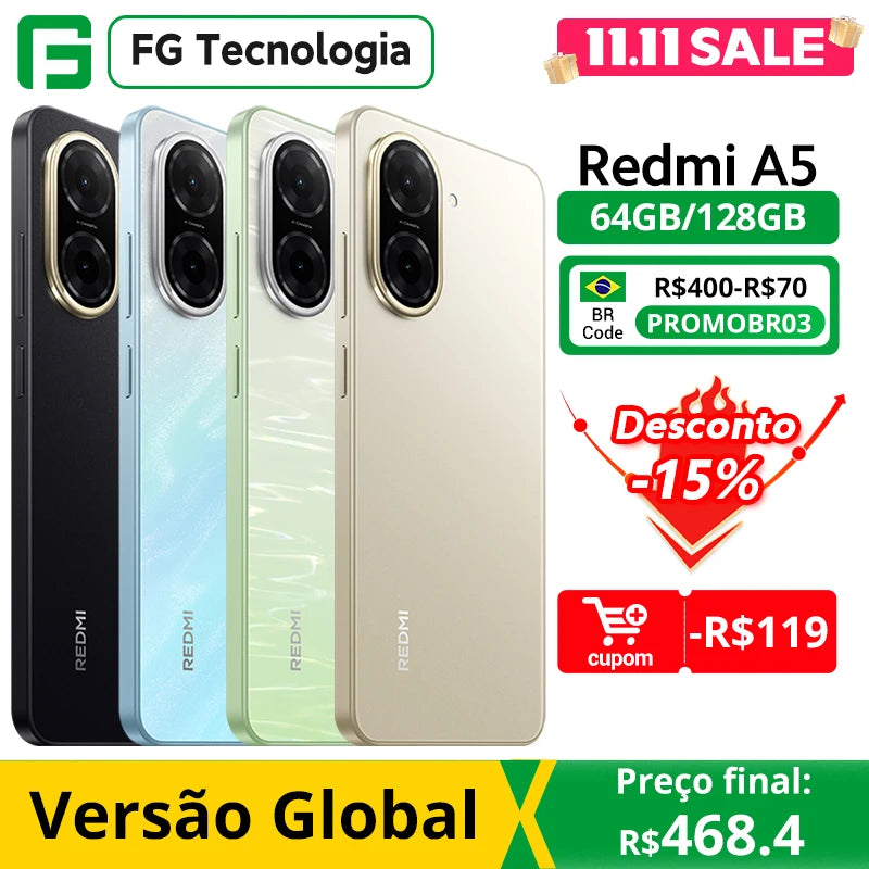 Redmi A5 Versão Global  T7250 Processor 32MP