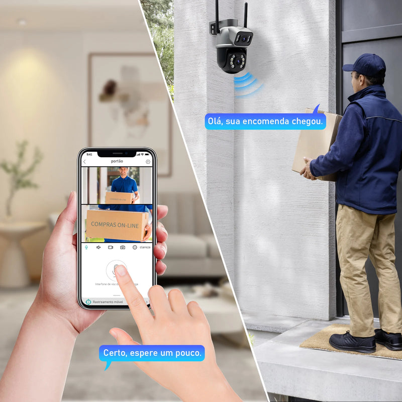 Câmera de Segurança 4K Ultra HD Com Visão Noturna