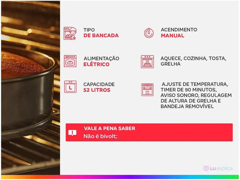 Forno Elétrico Mondial 53L 1800W