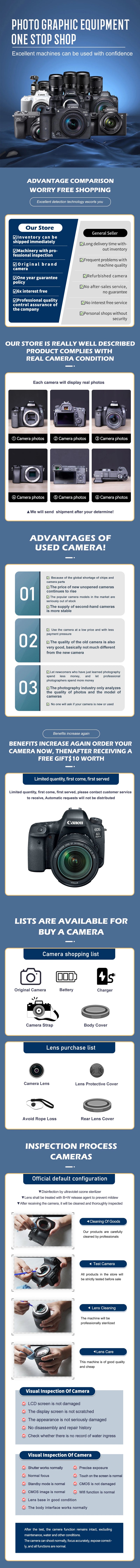 Canon EOS M50 II Câmera Compacta Profissional 4K  24.10MP M50II（Used）