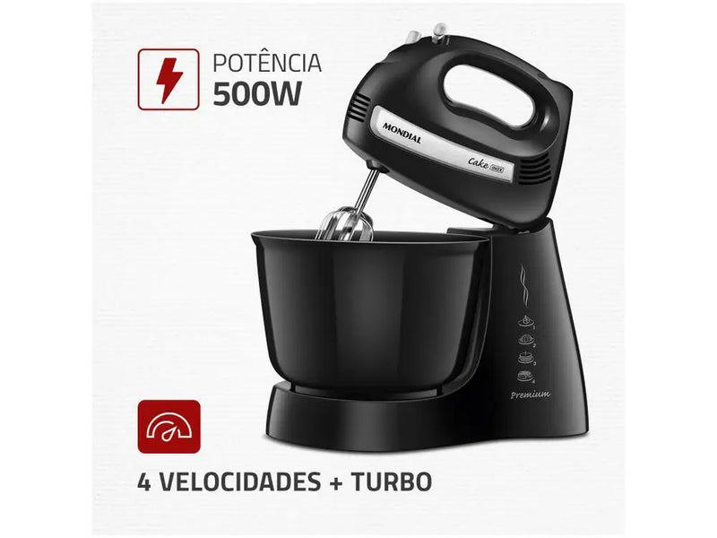 Batedeira Mondial Preta 500W -220V