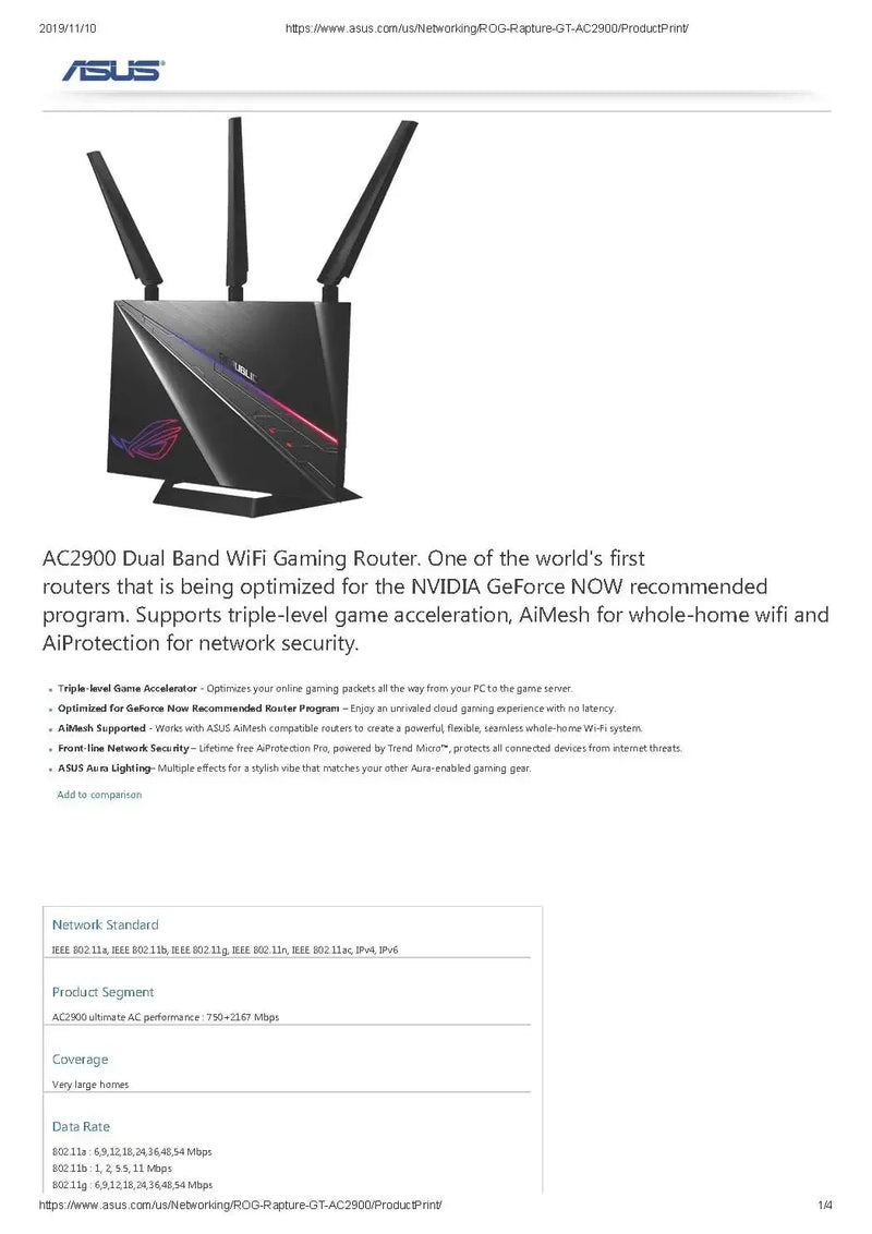 Moldem Asus gaming TUF-AX5400 TUFAX5400, Banda Dupla