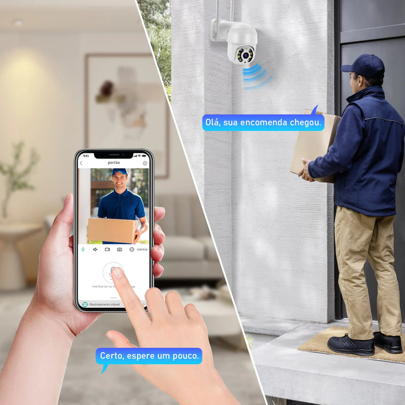 Câmera de Segurança 4K Ultra HD Com Visão Noturna