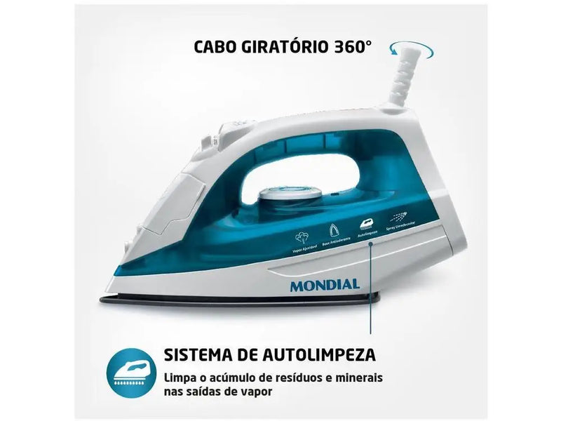Ferro de Passar Mondial F-32 Azul e Branco- 110V