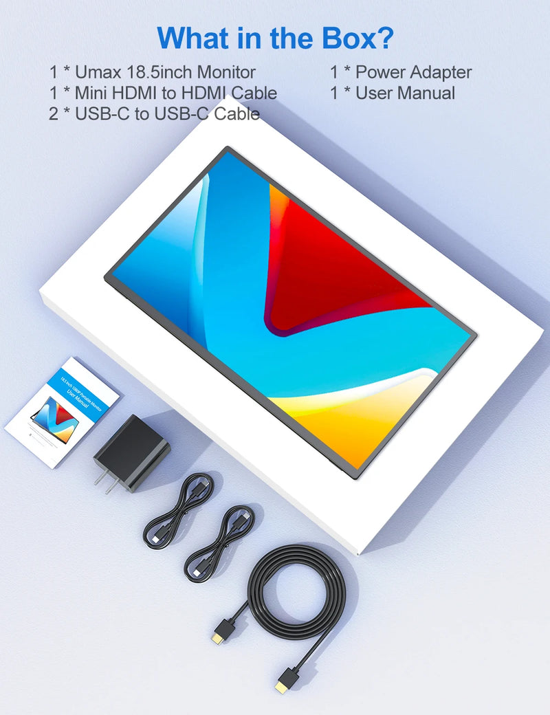 Monitor Portatil 18.5 Polegadas FHD HDR IPS