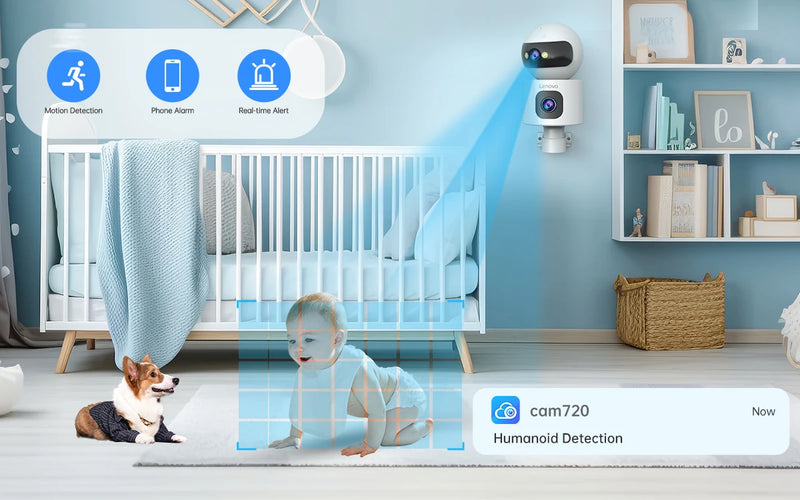 Câmera de Segurança com recursos de Baba Eletrônica Lenovo 4K 360 DUAS LENTES